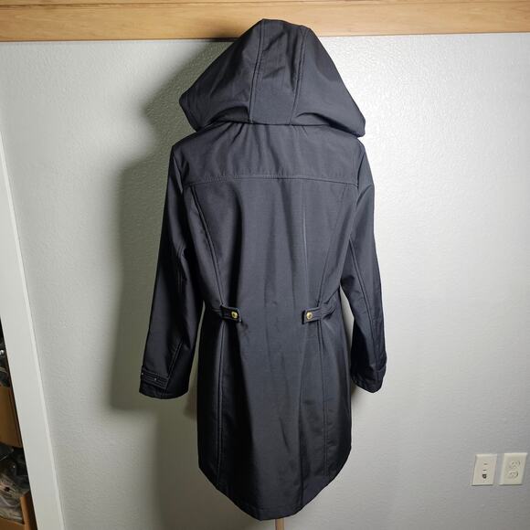 Weatherproof Long Line Neoprene Dressy Black Jacket with Snaps & Quilted Trim - Picture 4 of 9